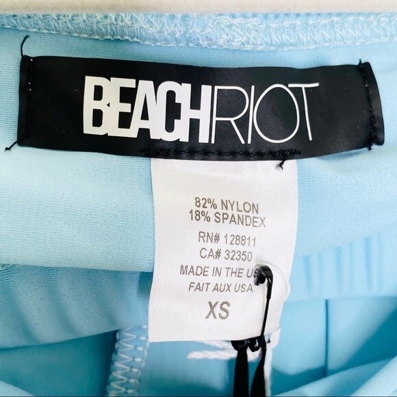 Beach Riot Swim Top Off Shoulder Ruffle Light Blue Size Small Bikini New NWT - Picture 4 of 6